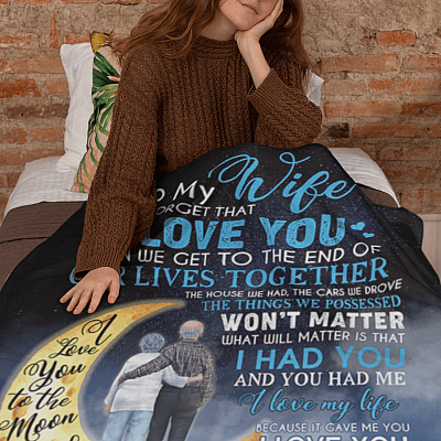 Alternative view of To My Wife Never Forget That I Love You When We Get To The End Fleece Blanket - Premium Sherpa Blanket