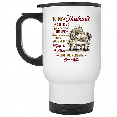 14 oz. White Travel Mug