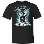 Skellington I'm Not Anti-Social I'm Anti-Stupid T-Shirt, Black, Unisex T-Shirt Skellington I'm Not Anti-Social I'm Anti-Stupid T-Shirt, Black, Unisex T-Shirt