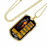 Crawling Is Acceptable Falling Is Acceptable Blood Is Acceptable Sweat Is Acceptable Pain Is Acceptable US Army Veteran Dog Tag Pendant Necklace - Dog Tag (Gold Plated)