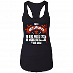 I'm A Grillmaster If BBQ Were Easy It Would Be Called Your Mom Cotton Tank Top - Funny BBQ Shirt, Black, Ladies Racerback Tank