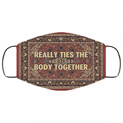 Really Ties the Body Together - Lebowski Sweater Pattern Washable Reusable Custom - Printed Cloth Face Mask Cover, White, Cloth Face Cover