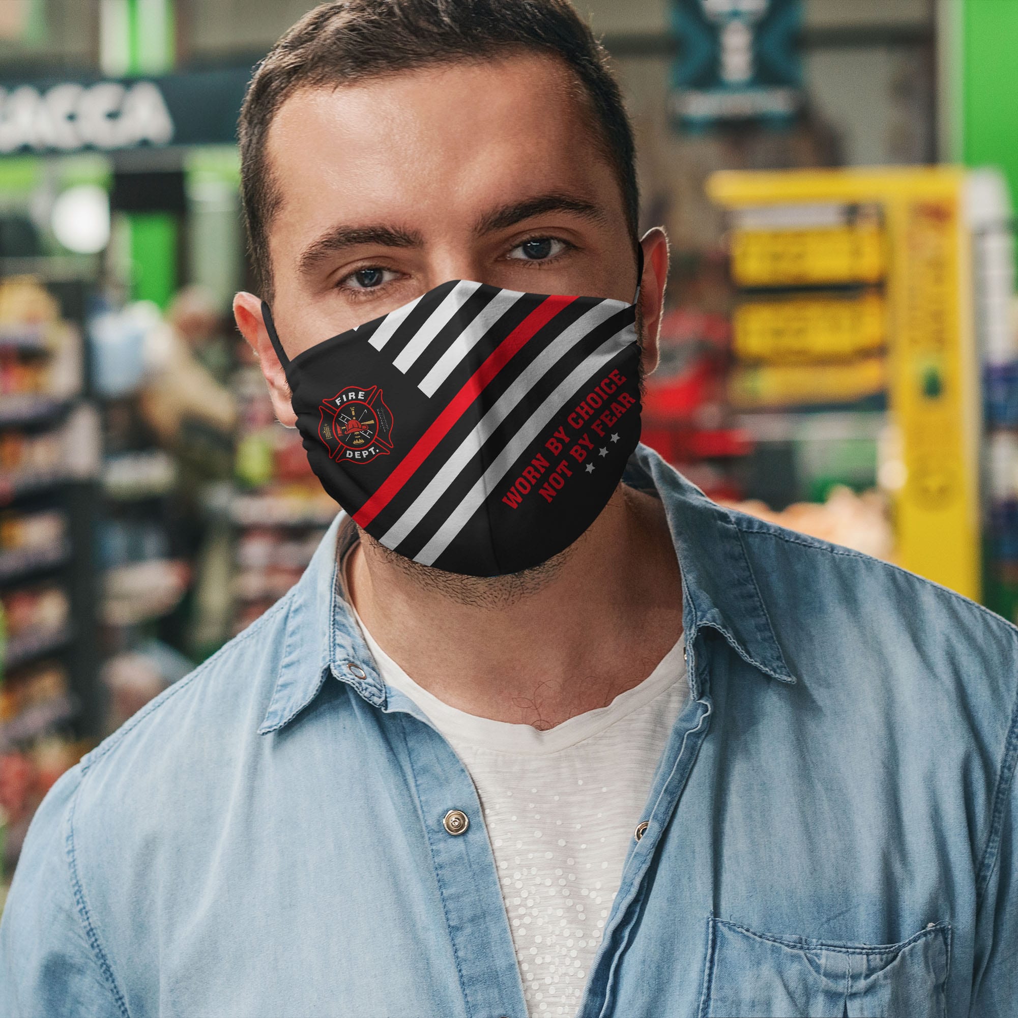 6VT. Worn By Choice Firefighter mask mockup