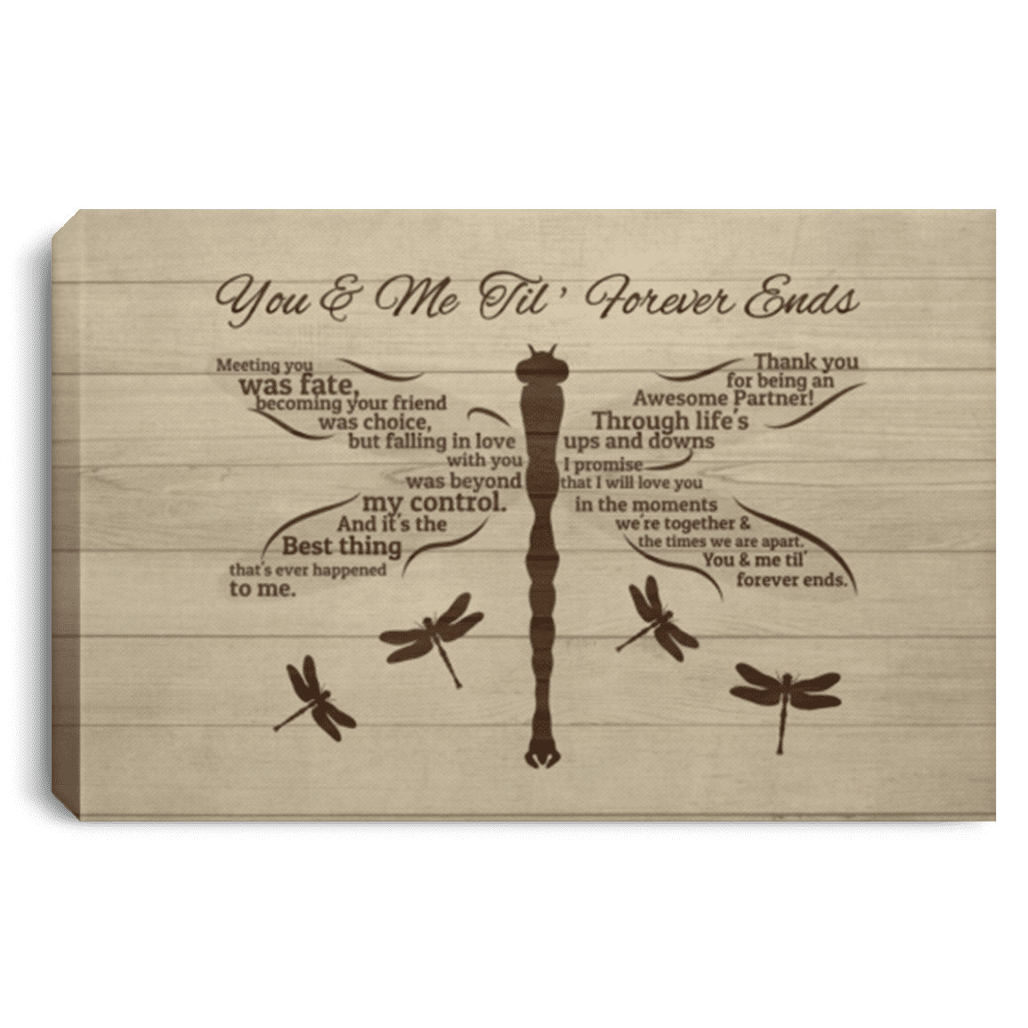 Dragonfly Meeting You Was Fate Becoming Your Friend In Memorial Framed Canvas - Unframed Poster, White, 0.75'' Framed Canvas