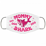 Mommy Shark Doo Doo Doo Washable Reusable Printed Cloth Face Mask Cover - Family Shark Facemask, White, Cloth Face Cover