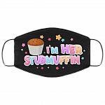 I'm Her StudMuffin His Cupcake Washable Washable Reusable Custom - Printed Cloth Face Mask Cover, Black, Cloth Face Cover