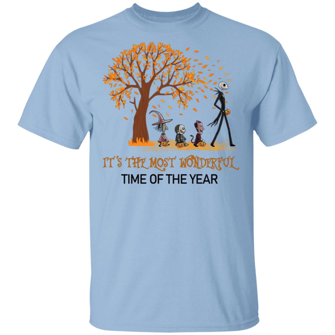 It's The Most Wonderful Time Of The Year Skellington Shirt - Halloween Nightmare Before Christmas Shirt, Light Blue, Unisex T-Shirt