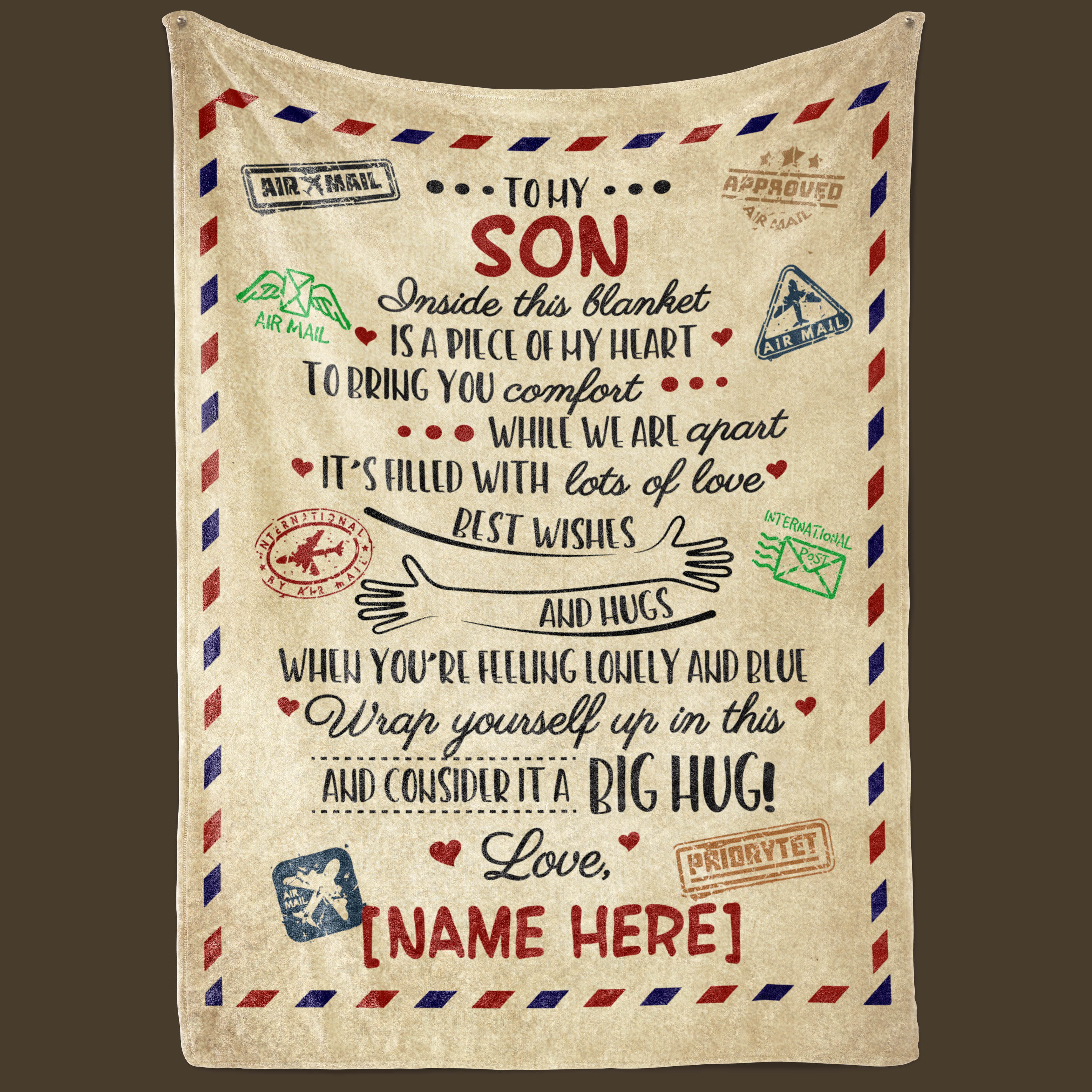 Personalized Son Letter Blanket Personalized Letter Blanket to My Son