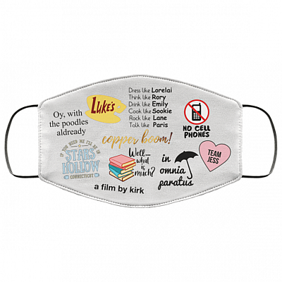 Cool Gilmore Girls Fan Fest Stars Hollow Washable Reusable Custom - Printed Cloth Face Mask Cover, White, Cloth Face Cover