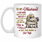 To My Husband Our Home Ain't No Castle Love Your Grumpy Old Wife Ceramic Coffee Mug - Travel Bottle, White, 11 oz. White Mug To My Husband Our Home Ain’t No Castle Love Your Grumpy Old Wife Ceramic Coffee Mug - Travel Bottle, White, 11 oz. White Mug
