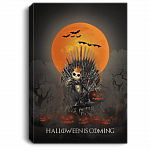 Jack Halloween Skellington Is Coming Framed Canvas Unframed Poster - Horror Pumpkin Nightmare King Wall Art, White, 0.75'' Framed Canvas