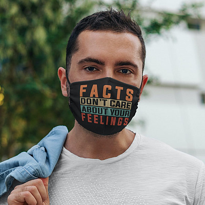 Alternative view of Facts Don't Care About Your Feelings Washable Reusable Custom - Printed Cloth Face Mask Cover