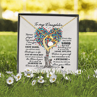 Alternative view of To My Daughter Never Forget How Much I Love You From Mom Forever Love Pendant Necklace