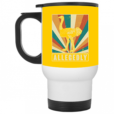 Allegedly Mug, Athletic Gold, 14 oz. White Travel Mug