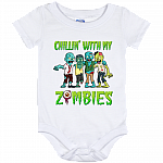 Chillin With My Zombies Baby Onesie - Funny Halloween Toddler Baby Infant Bodysuit Newborn Clothing, White, Baby Onesie - 12 Month