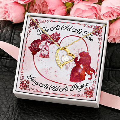 To My Wife Tale As Old As Time Song As Old As Rhyme Forever Love Pendant Necklace -  Gift for Future Wife