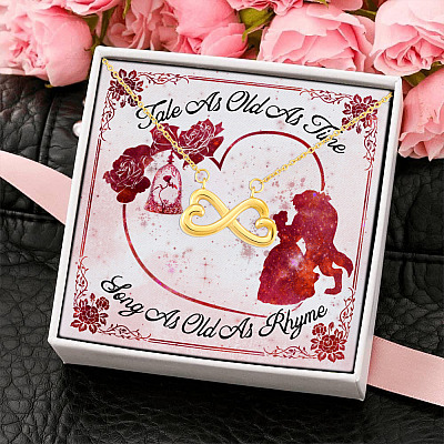 To My Wife Tale As Old As Time Song As Old As Rhyme Infinity Heart Pendant Necklace -  Gift for Future Wife