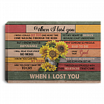 Sunflower When I Lost You I Wish I Could See You One More Time Framed Canvas Prints - Unframed Poster, White, 0.75'' Framed Canvas