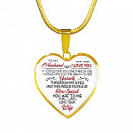 To My Wife If I Could Give You One Thing in Life from Husband Heart Pendant Necklace - Anniversary Gift - Heart Luxury Necklace (Gold Plated)