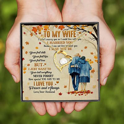 Alternative view of To My Wife I Didn't Marry You So I Could Live with You Forever Love Pendant Necklace