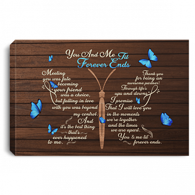 Butterfly Meeting You Was Fate Becoming Your Friend In Memorial Framed Canvas - Unframed Poster, White, 0.75'' Framed Canvas