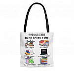 Fabric Things I Do in My Spare Time Sewing Seamstress Lovers Gift All Over Print Tote Bag - Shoulder Bag