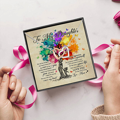 Alternative view of To My Daughter For All the Things My Hands Have Held The Best Is You from Mom Interlocking Hearts Necklace