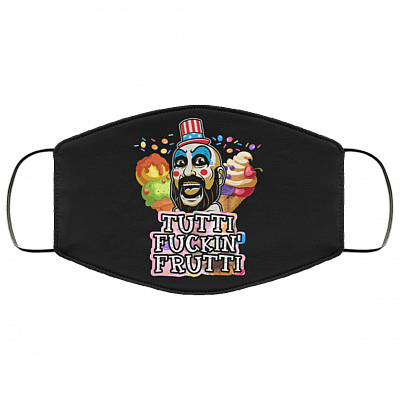 Tutti Fuckin' Frutti Capt Spaulding House of 1000 Corpses Washable Reusable Custom - Printed Cloth Face Mask Cover, Black, Cloth Face Cover – Medium/Large