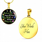 Hummingbird Those We Love Don't Go Away They Walk Beside Us Every Day Memorial Circle Pendant Necklace - Circle Luxury Necklace (Gold Plated)