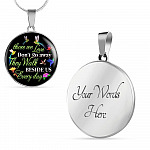 Hummingbird Those We Love Don't Go Away They Walk Beside Us Every Day Memorial Circle Pendant Necklace - Circle Luxury Necklace (Silver)