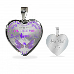 Dragonfly I Will Carry You with Me Til' I See You Again Heart Pendant Necklace - Heart Luxury Necklace (Silver)
