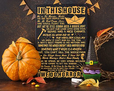 Alternative view of In This House We're the Weirdos Mister We See Dead People We Do Horror Framed Canvas - Unframed Poster