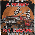Dirt Track Racing It Is Not Just A Hobby It Is My Escape From Reality Fleece Blanket - Premium Sherpa Blanket, White, Cozy Plush Fleece Blanket - 50x60