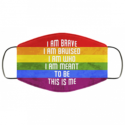I Am Brave I Am Bruised I Am Who I Am Meant To Be Washable Reusable Custom - Printed Cloth Face Mask Cover, White, Cloth Face Cover – Medium/Large