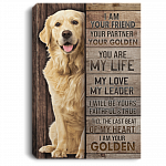 Golden Retriever I Am Your Friend Your Partner Your Golden Wrapped Framed Canvas Prints - Unframed Poster, White, 0.75'' Framed Canvas