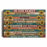 In Our Family Sunflower Gallery Wrapped Framed Canvas Print - Unframed Poster - Family Decor Wall Art, White, 0.75'' Framed Canvas