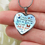 Butterfly I Had a Thousand Things Left to Say So I Still Talk to You Heart Pendant Necklace - Heart Luxury Necklace (Silver)