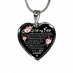 To My Wife When I Say I Love You More I Don't Mean i Love You More Than You Love Me Heart Pendant Necklace - Heart Luxury Necklace (Silver)