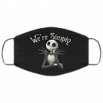 We're Simply Meant To Be Jack Skellington Nightmare Before Christmas Washable Reusable Cloth Face Mask Cover, Black, Cloth Face Cover – Medium/Large