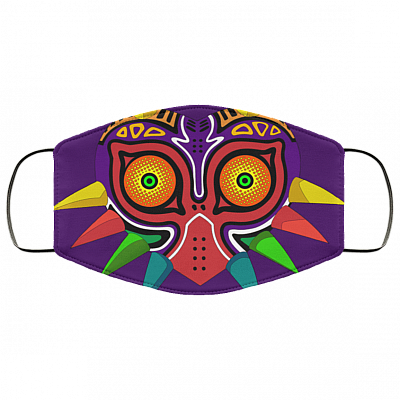 Majora Legend of Zelda - Majora Mask Washable Reusable Custom - Cloth Face Mask Cover, White, Cloth Face Cover – Medium/Large