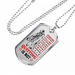 Crawling Is Acceptable Falling Is Acceptable Quitting Is Not Firefighter Gift Dog Tag Pendant Necklace - Dog Tag (Silver)