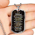 To My Husband Meeting You Was Fate But Falling In Love With You Was Beyond My Control Dog Tag Pendant Necklace - Dog Tag (Silver)