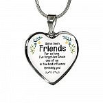 We've Been Friends For So Long I've Forgotten Which One Of Us Is The Bad Influence Probably You Luxury Heart Pendant Necklace - Heart Luxury Necklace (Silver)