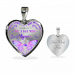 Butterfly I Will Carry You with Me Til' I See You Again Heart Pendant Necklace - Heart Luxury Necklace (Silver)