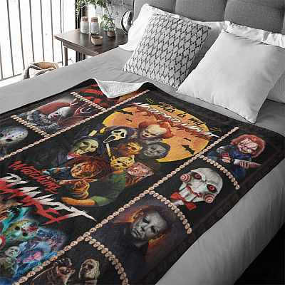 Alternative view of This Is My Horror Movie Watching Blanket Old Horror Movie Characters Fleece Blanket - Premium Sherpa Blanket