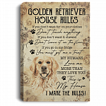 Golden Retriever House Rules If You Don't Want Fur On Your Clothes Wrapped Framed Canvas Prints - Unframed Poster, White, 0.75'' Framed Canvas