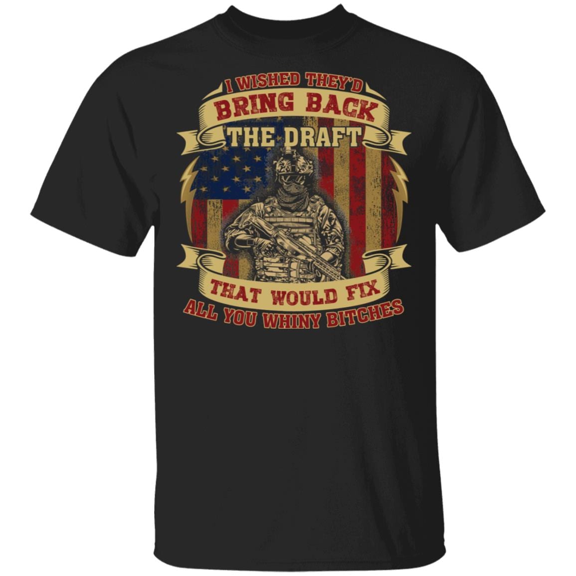 I Wished They Would Bring Back The Draft T-Shirt - Funny Veteran Shirt, Black, Unisex T-Shirt