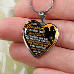 Necklace to My Daughter Never Forget That I Love You I Promise From Dad Heart Pendant Necklace - Heart Luxury Necklace (Silver)