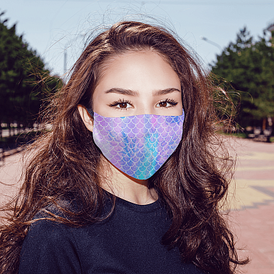 Alternative view of Mermaid Fabric Washable Reusable Custom-Printed Cloth Face Mask Cover