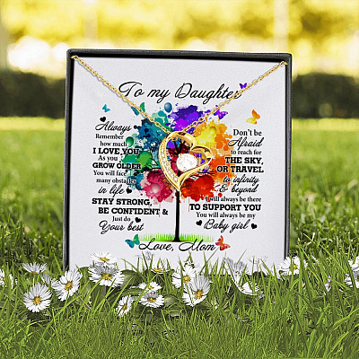 Alternative view of Mom to My Daughter Always Remember How Much I Love You Forever Love Pendant Necklace